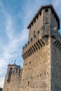 Towering towers. Impressive stronghold of San Marino Fortress