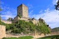 Towering Walls and Keep of Pappenheim Castle Ruin, Altmuehl Valley, Bavaria, Germany Royalty Free Stock Photo