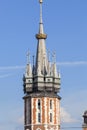 Towerr of St. Mary's Basilica on Main Market Square, Krakow, Poland Royalty Free Stock Photo