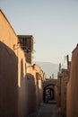 Typical Windtower made of clay taken in the streets of Yazd, iran.