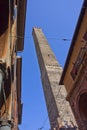 The Towers of Bologna, Old city street view, Italy, Europe Royalty Free Stock Photo