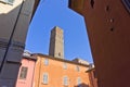 The Towers of Bologna, Old city street view, Italy, Europe Royalty Free Stock Photo