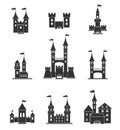 Towers and castles icons set. Royalty Free Stock Photo
