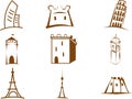 Towers, castles vector set