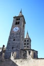 Towers of the Cathedral of Aosta, Italy Royalty Free Stock Photo