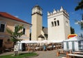 Towers in center of Poprad town in Slovakia. Royalty Free Stock Photo