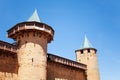 Towers of Count`s Castle at Carcassonne fortress Royalty Free Stock Photo