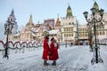 Towers of cultural entertainment complex Kremlin in Izmailovo in winter, one of the most popular landmarks of Moscow, Russia