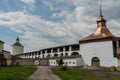 Towers and defense walls of Kirillo-Belozersky monastery. Monastery of the Russian Orthodox Church,.located within the city of Royalty Free Stock Photo