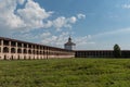 Towers and defense walls of Kirillo-Belozersky monastery. Monastery of the Russian Orthodox Church,.located within the city of Royalty Free Stock Photo