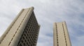 The towers designed by architect Kenzo Tange in Bologna. Royalty Free Stock Photo