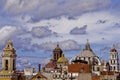 Towers and domes of puebla Royalty Free Stock Photo