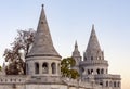 Towers of Fisherman Bastion at sunrise, Budapest, Hungary Royalty Free Stock Photo