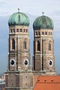 Towers of Frauenkirche Cathedral Church in Munich