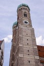 The towers of Frauenkirche Munich - MUNICH, GERMANY - JUNE 03, 2021 - CITY OF MUNICH, GERMANY - JUNE 03, 2021 Royalty Free Stock Photo