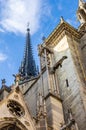 Towers and gargoyles of Notre Dame Royalty Free Stock Photo