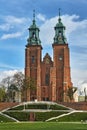 Towers of the gothic cathedral during autumn