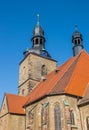 Towers of the historic Jacobi church in Hettstedt