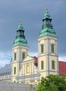 Towers of the Inner City Parish Church of Budapest, Hungary Royalty Free Stock Photo