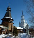 Towers of the Izmaylovo Kremlin in Moscow, Russia , winter