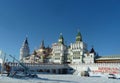 Towers of the Izmaylovo Kremlin in Moscow, Russia , winter