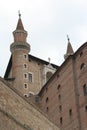 Towers of Lordship palace in Urbino downtown