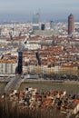 Towers in Lyon city center Royalty Free Stock Photo