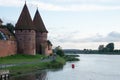 Towers at the main entrance of Malbork castle. Poland