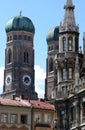 Towers of marien platz Royalty Free Stock Photo