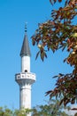 Towers of the mosque against the background of blue sky Royalty Free Stock Photo