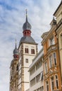 Towers of the Namen-Jesu-Kirche church in Bonn Royalty Free Stock Photo