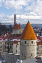 Towers in the Old Town of Tallinn, Estonia Royalty Free Stock Photo