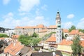 Towers and palace in Cesky Krumlov Royalty Free Stock Photo