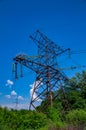 The towers of the power line of energy against the background of nature. Royalty Free Stock Photo