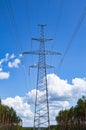 The towers of the power line of energy against the background of nature. Royalty Free Stock Photo