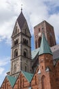 The towers of Ribe Domkirke Cathedral, Denmark Royalty Free Stock Photo