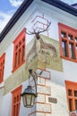 House facade in Sighisoara, Romania. Royalty Free Stock Photo