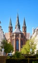 Towers of St. Paul Church in the old town of Schwerin Royalty Free Stock Photo