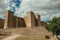 Towers and stone walls facade at the Castle of Trujillo Royalty Free Stock Photo