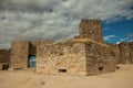 Towers and stone walls facade at the Castle of Trujillo Royalty Free Stock Photo