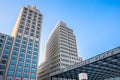 Towers and train station entrance in Potsdamer Platz, Berlin, Ge Royalty Free Stock Photo