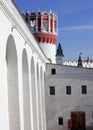 The towers and walls of the Novodevichy convent Royalty Free Stock Photo