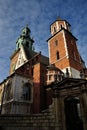 Towers of Wavel Castle in Krakow, Poland coloured