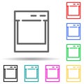 towing machine multi color style icon. Simple thin line, outline of web icons for ui and ux, website or mobile application