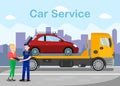 Towing Services Advertising Flat Banner Template