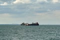 Towing ship The Selina with the Great Britain flag