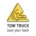 Towing truck icon vector. Towing truck icon isolated vector for logo, branding. Flat towing truck icon isolated for sign