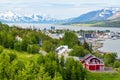 Town of Akureyri in North Iceland Royalty Free Stock Photo