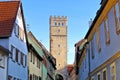 The town Aub in Germany, tower from city wall Royalty Free Stock Photo
