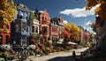 the town autumn in the city city generative AI